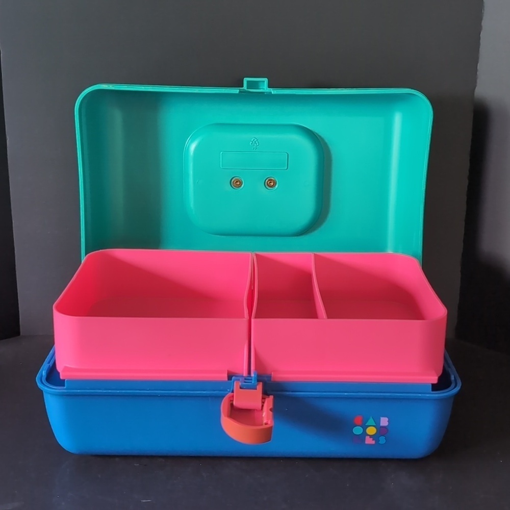 VGT 1980s Caboodles Lot Of 3 Blue/Green Travel Makeup Cases. - Picture 4 of 13